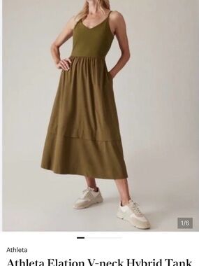 Athleta Elation V-Neck Maxi Dress small